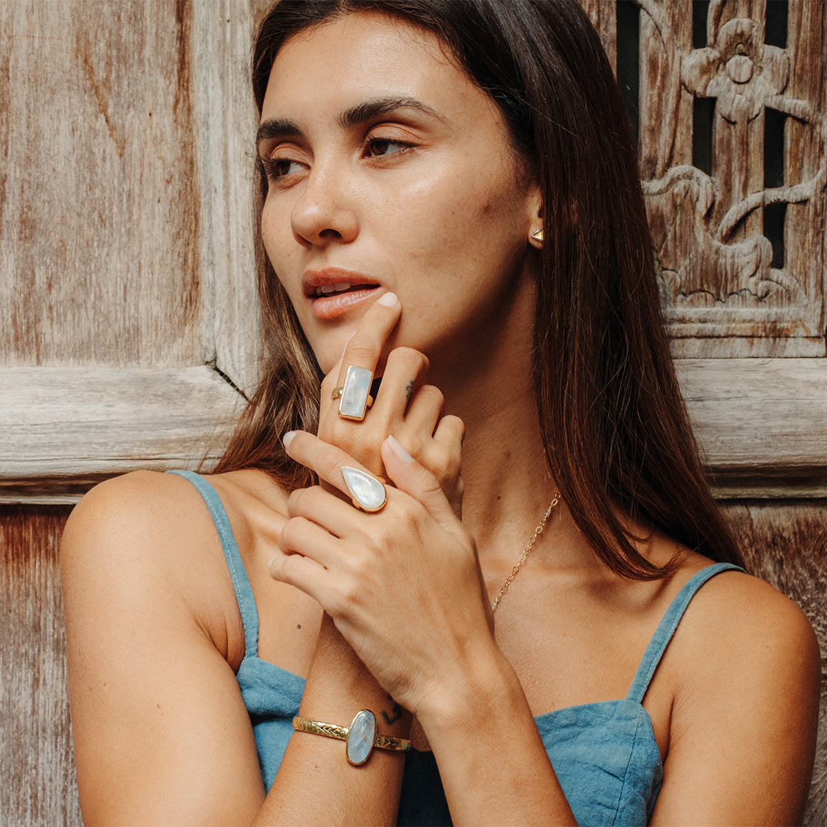Rainbow Moonstone Ring