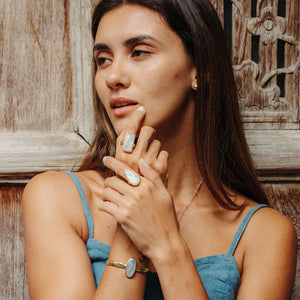 Rainbow Moonstone Ring