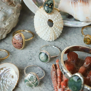 Ocean Jasper Elfin Ring