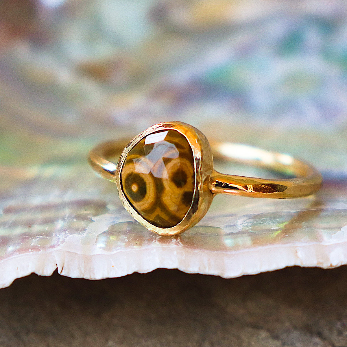 Ocean Jasper Elfin Ring