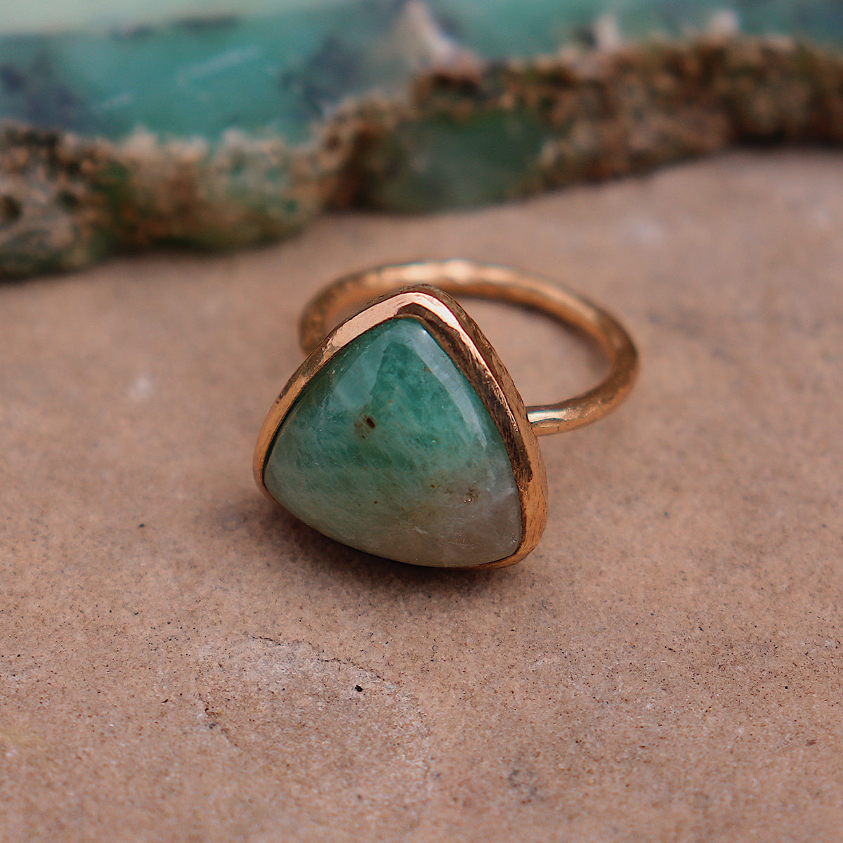 Emerald Quartz Elfin Ring