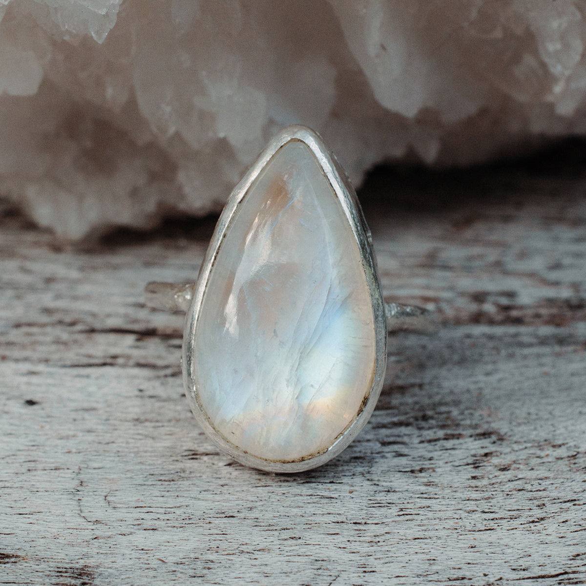 Rainbow Moonstone Elfin Ring
