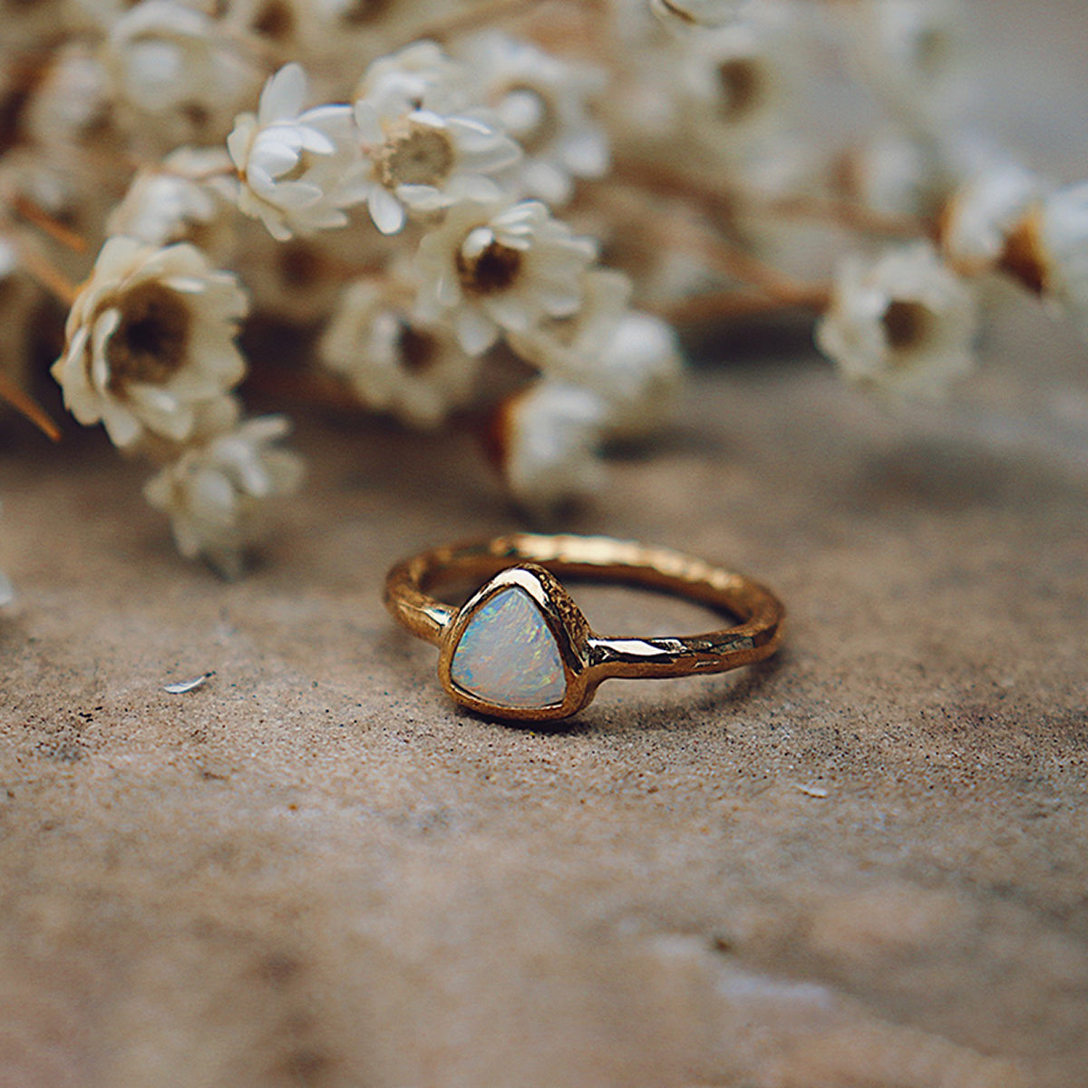 Fallen Star Opal Elfin Ring