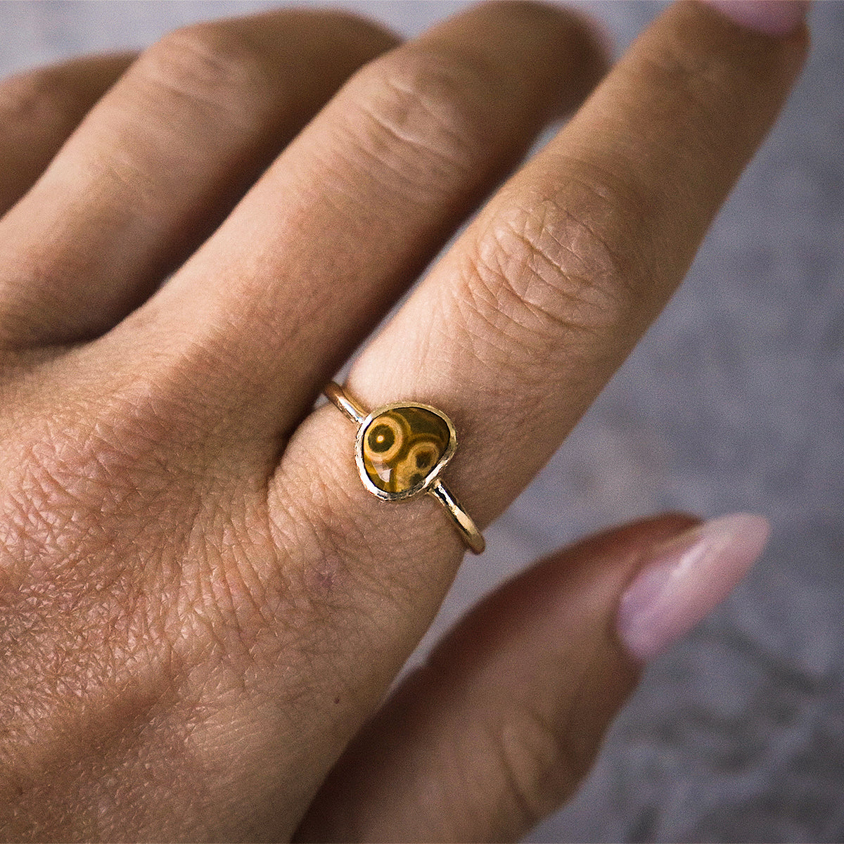Ocean Jasper Elfin Ring