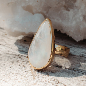 Rainbow Moonstone Ring