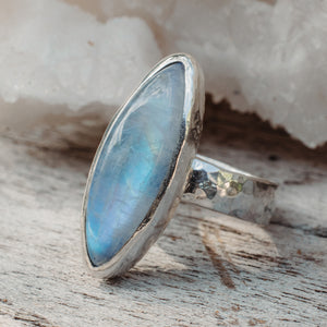 Rainbow Moonstone  Ring