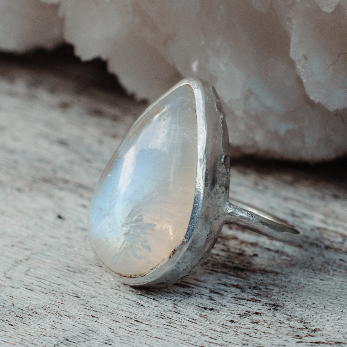 Rainbow Moonstone Elfin Ring