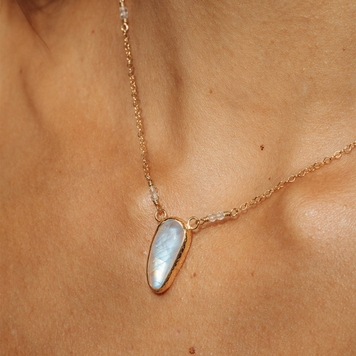 Rainbow Moonstone Necklace