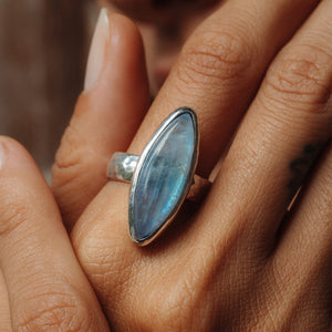 Rainbow Moonstone  Ring