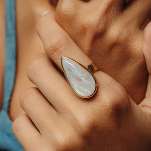 Rainbow Moonstone Ring