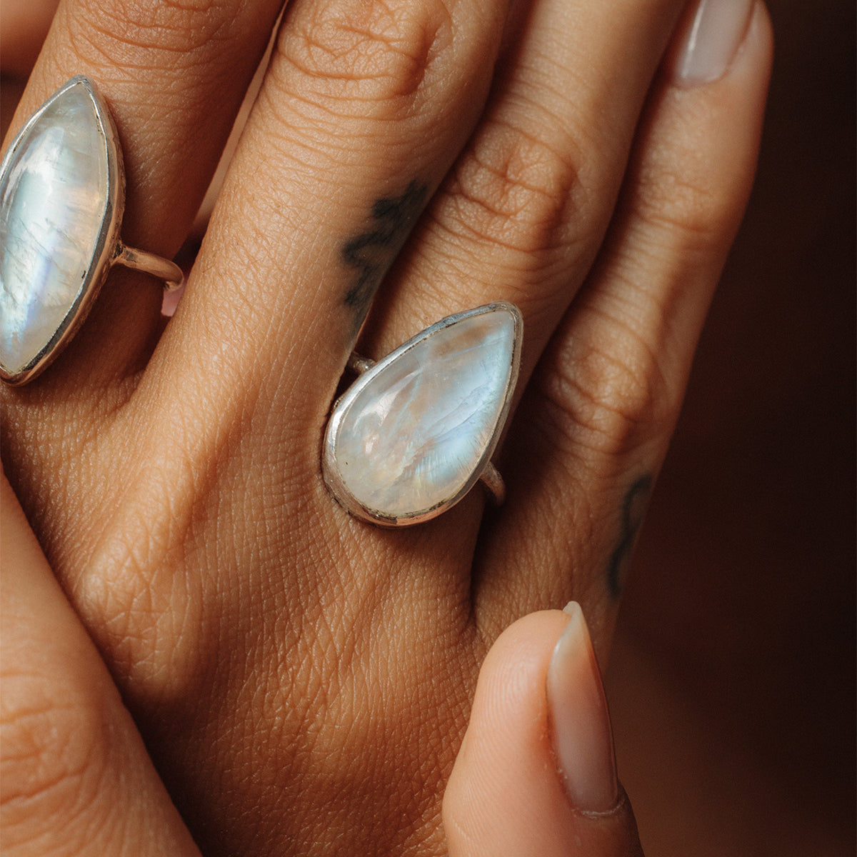 Rainbow Moonstone Elfin Ring