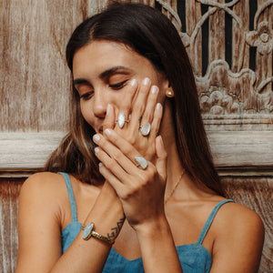 Rainbow Moonstone Elfin Ring