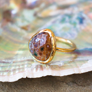 Ocean Jasper Elfin Ring