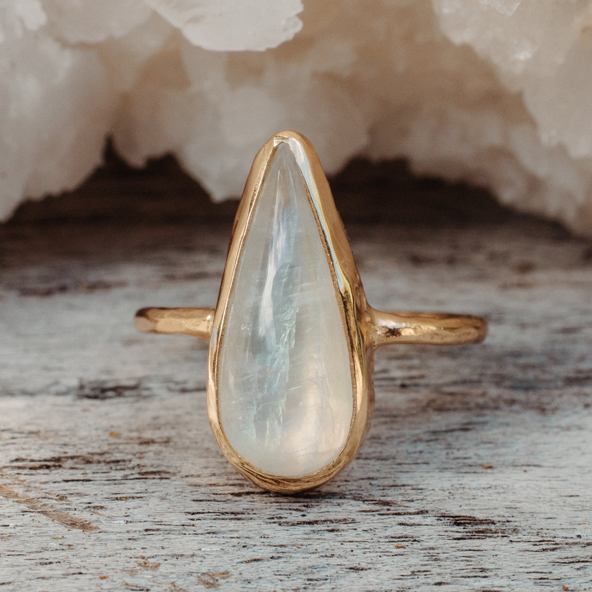 Rainbow Moonstone Elfin Ring