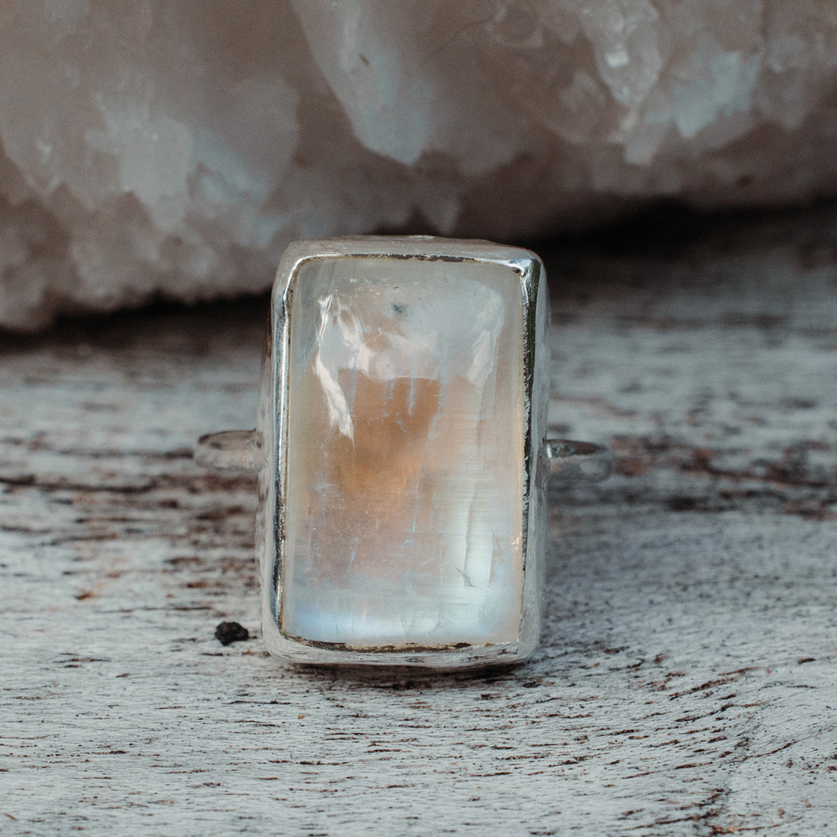 Rainbow Moonstone Elfin Ring