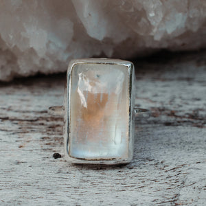 Rainbow Moonstone Elfin Ring