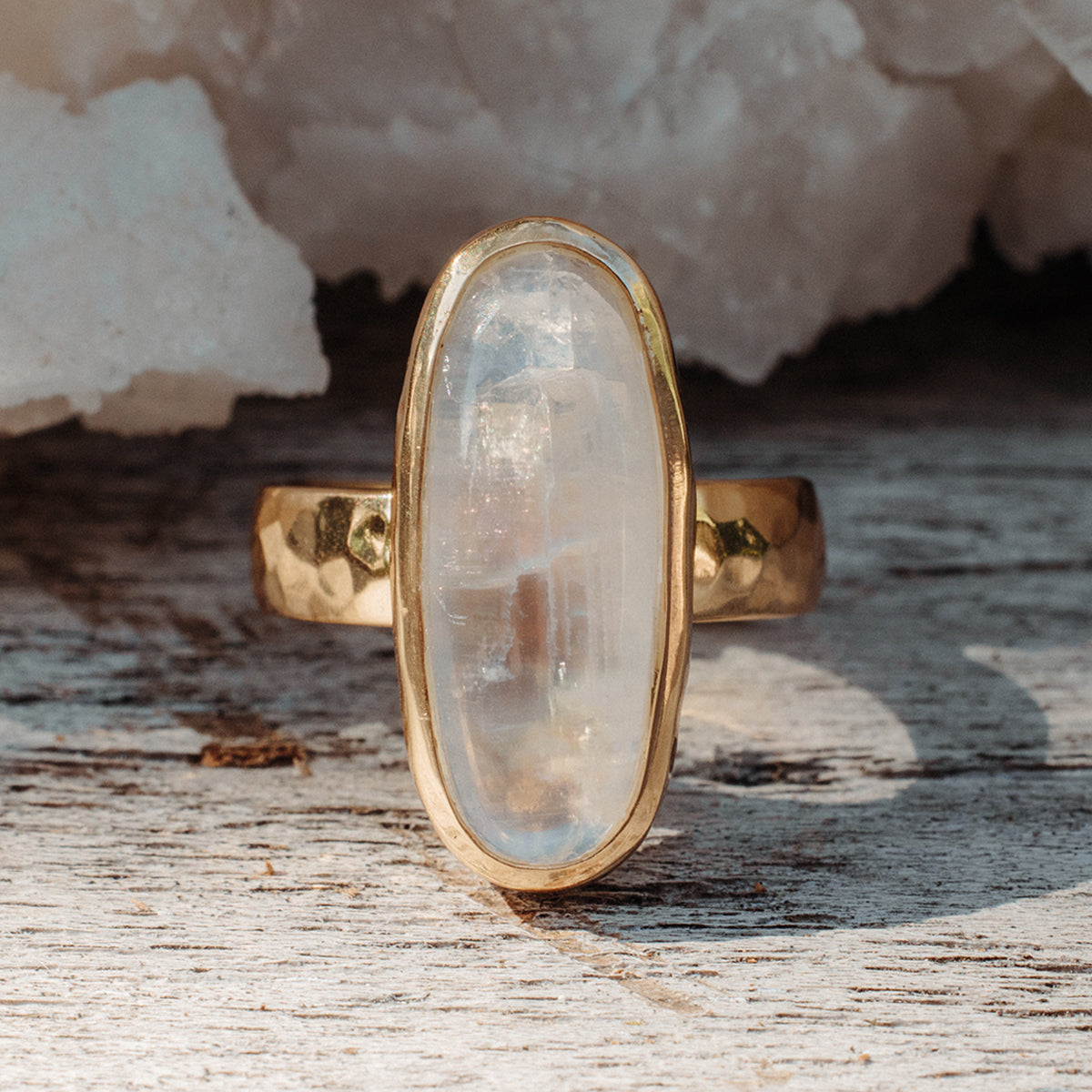 Rainbow Moonstone Ring