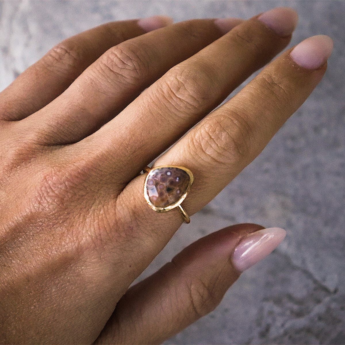 Ocean Jasper Elfin Ring