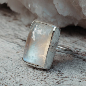 Rainbow Moonstone Elfin Ring