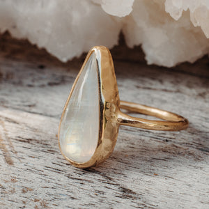 Rainbow Moonstone Elfin Ring