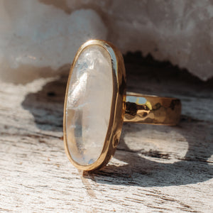 Rainbow Moonstone Ring