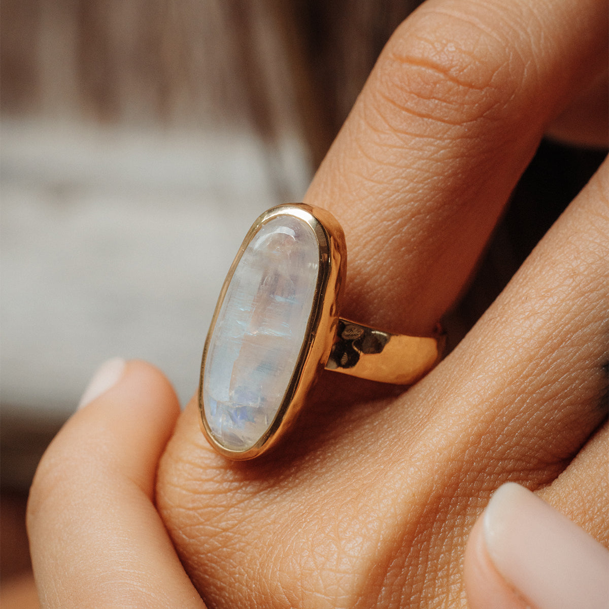 Rainbow Moonstone Ring