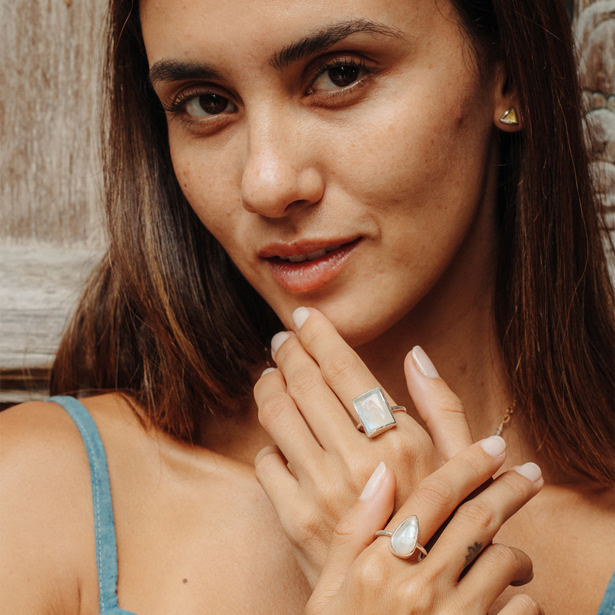 Rainbow Moonstone Elfin Ring