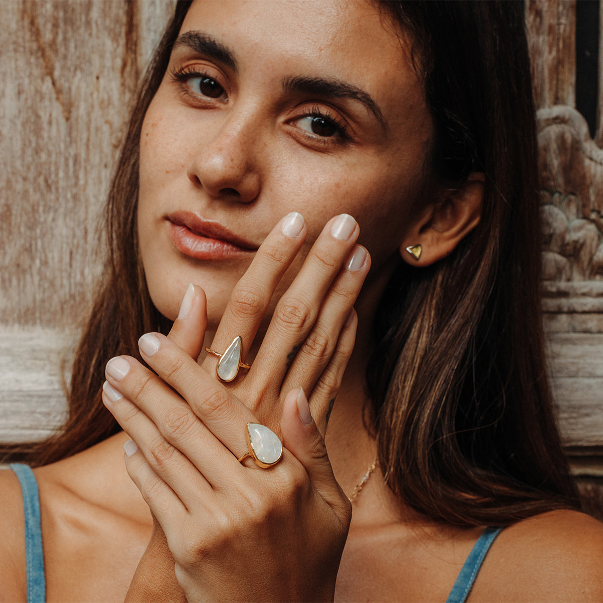 Rainbow Moonstone Elfin Ring