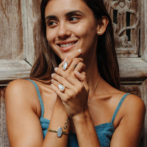 Rainbow Moonstone Ring
