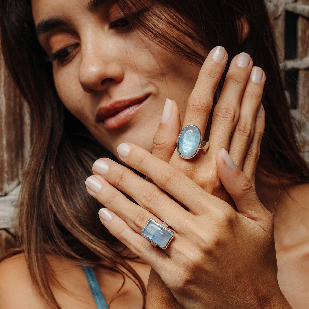 Rainbow Moonstone  Ring