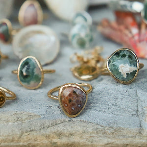 Ocean Jasper Elfin Ring