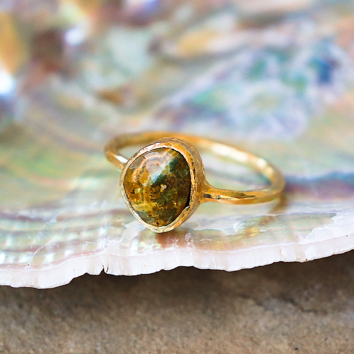 Ocean Jasper Elfin Ring