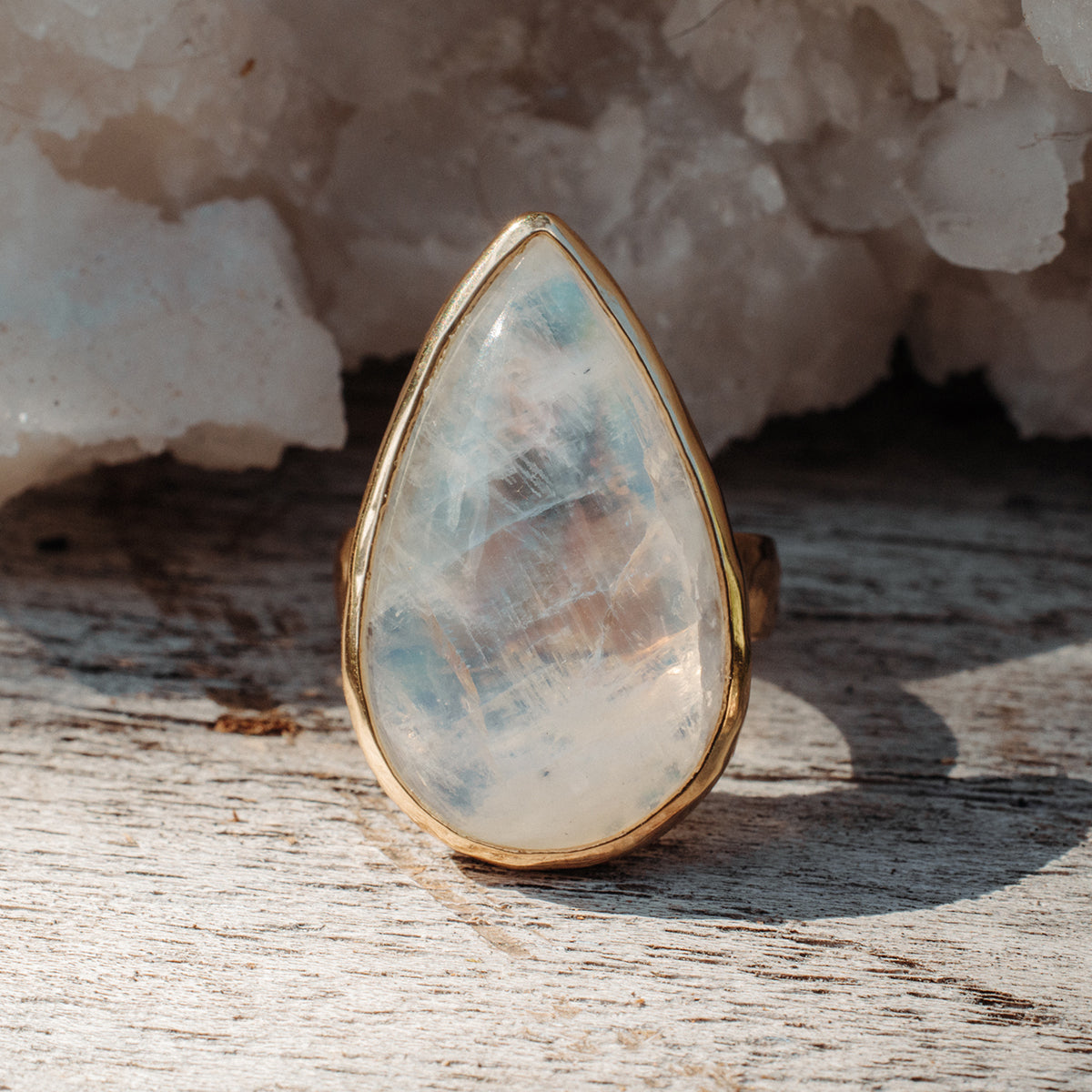 Rainbow Moonstone Ring