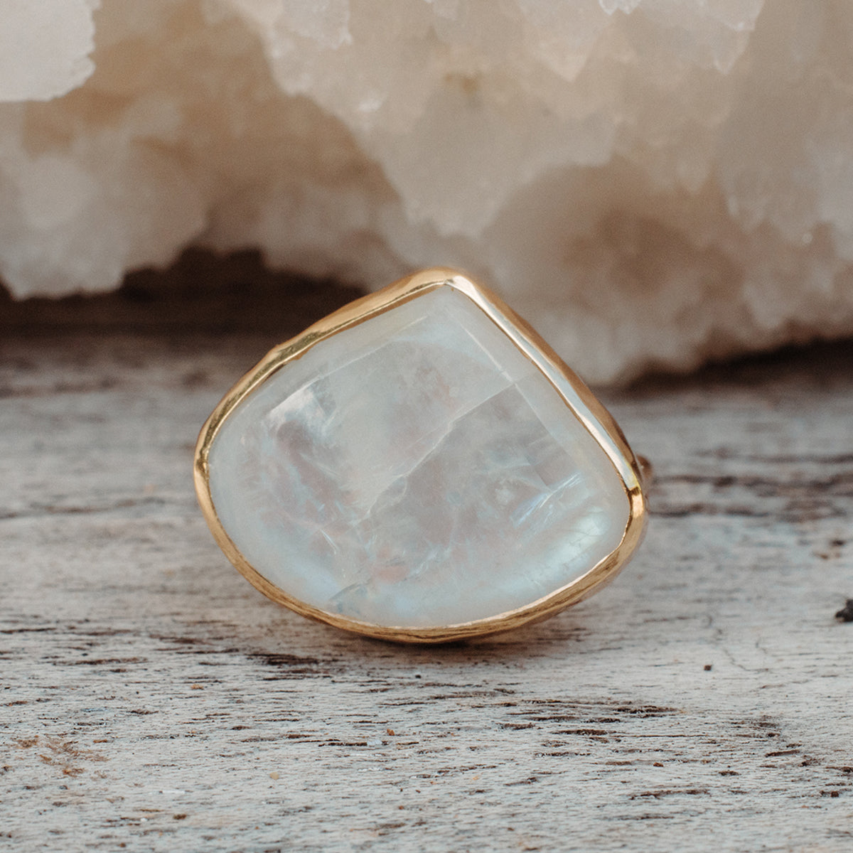 Rainbow Moonstone Elfin Ring