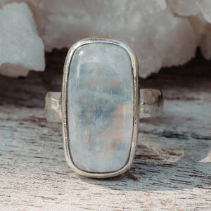 Rainbow Moonstone  Ring