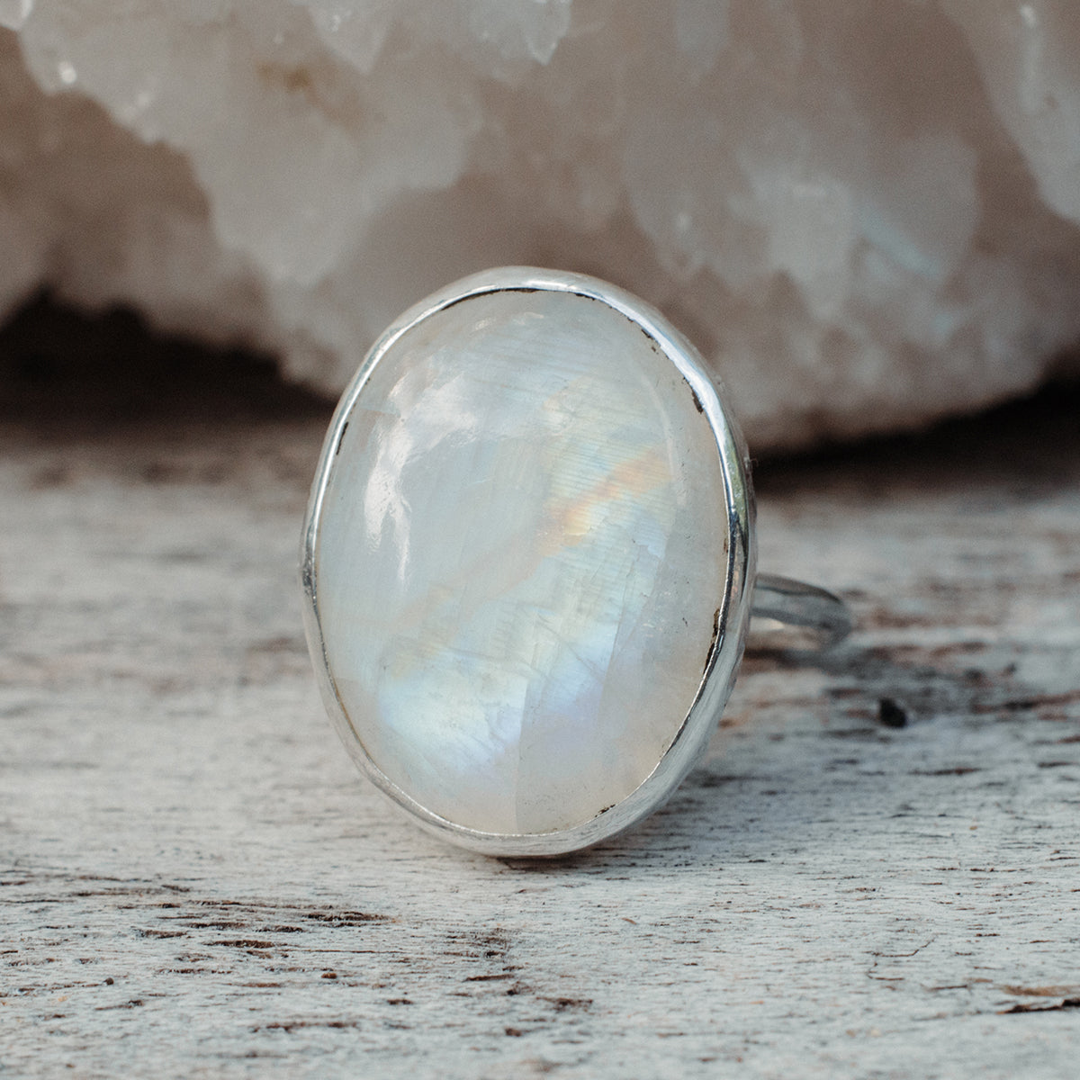 Rainbow Moonstone Elfin Ring