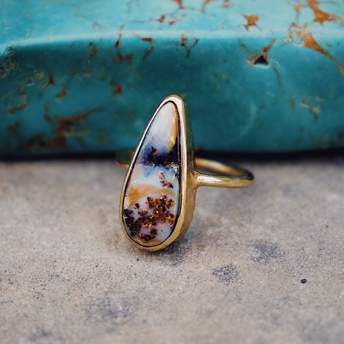 Boulder Opal Elfin Ring