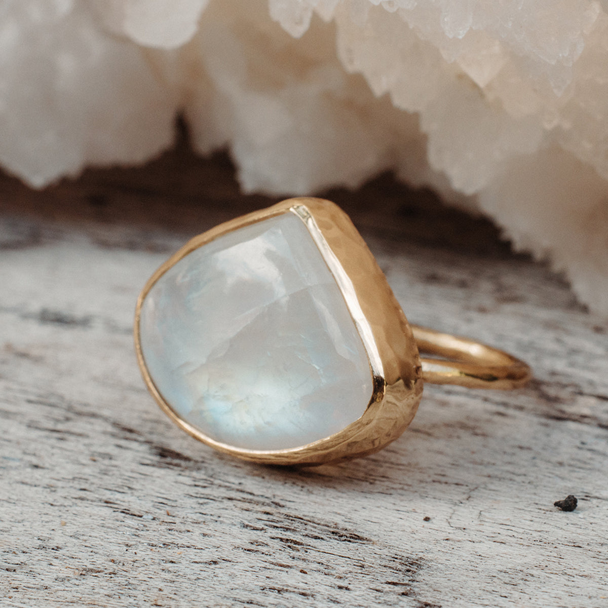 Rainbow Moonstone Elfin Ring