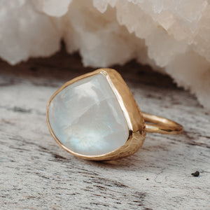 Rainbow Moonstone Elfin Ring