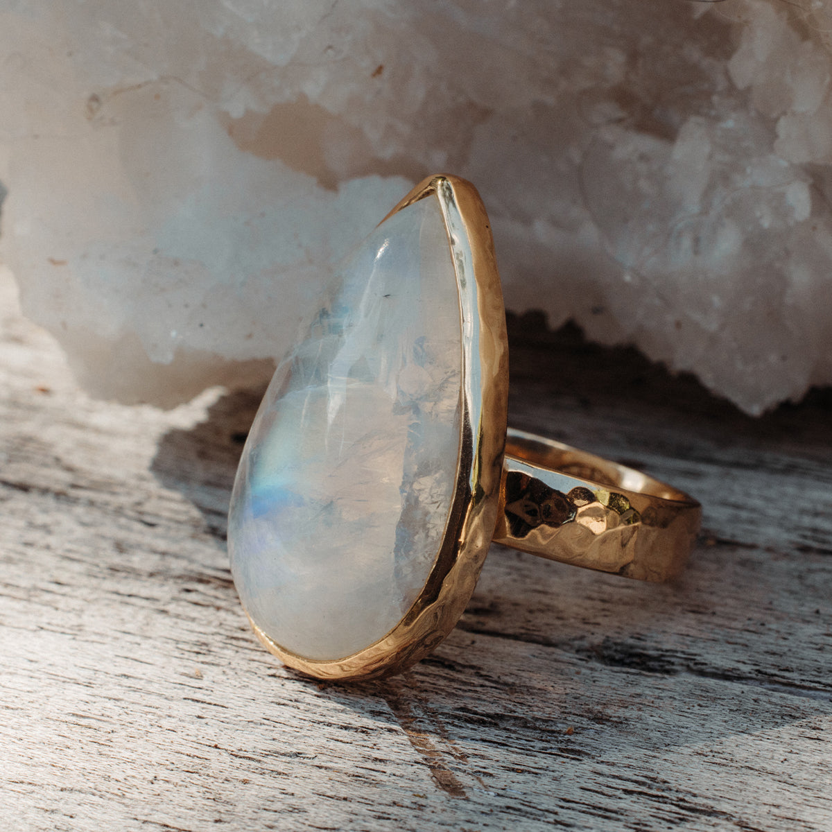 Rainbow Moonstone Ring