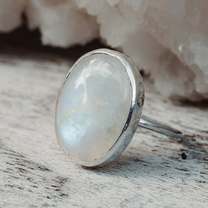 Rainbow Moonstone Elfin Ring
