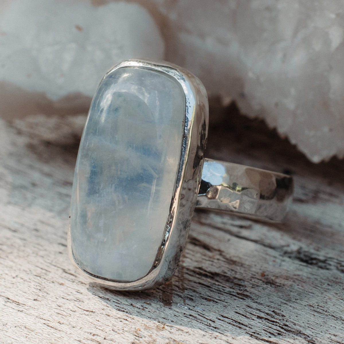 Rainbow Moonstone  Ring