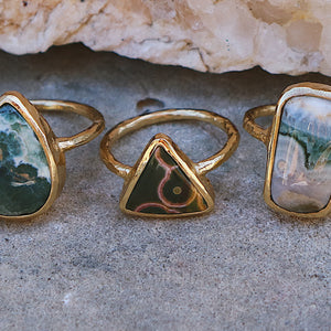 Ocean Jasper Elfin Ring