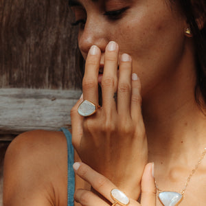 Rainbow Moonstone Elfin Ring
