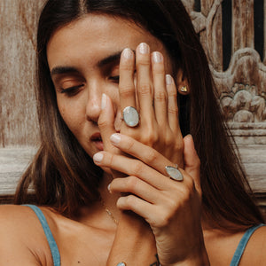 Rainbow Moonstone Elfin Ring