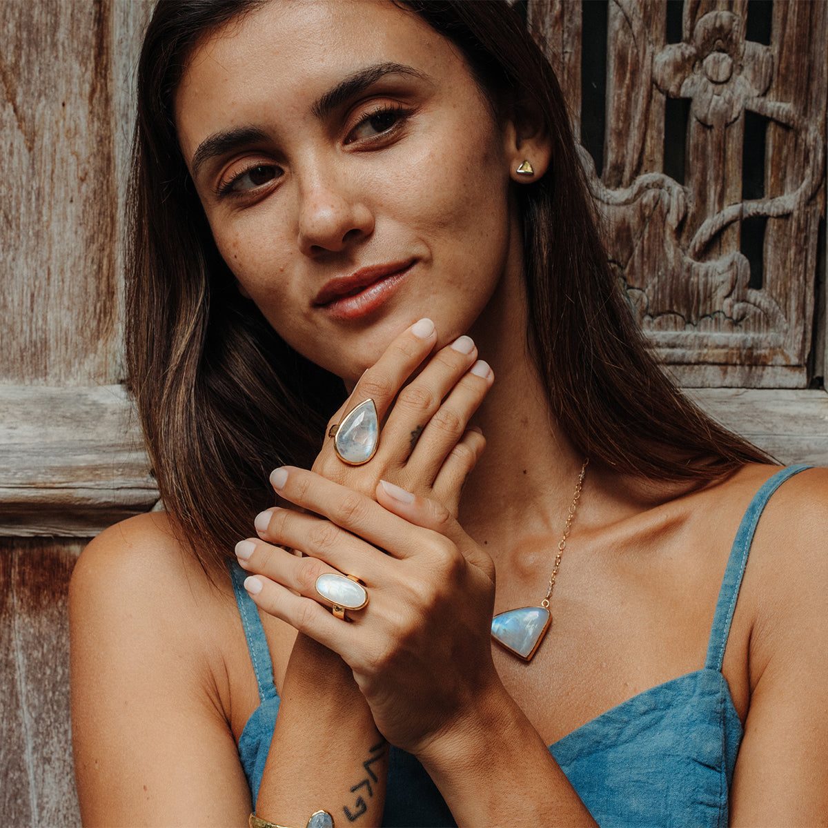 Rainbow Moonstone Ring