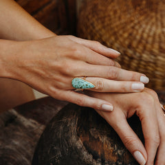 Bedouin Turquoise Elfin Ring - Bahgsu