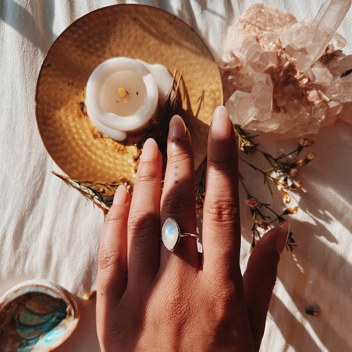 Moonstone Elfin Ring || Diamond