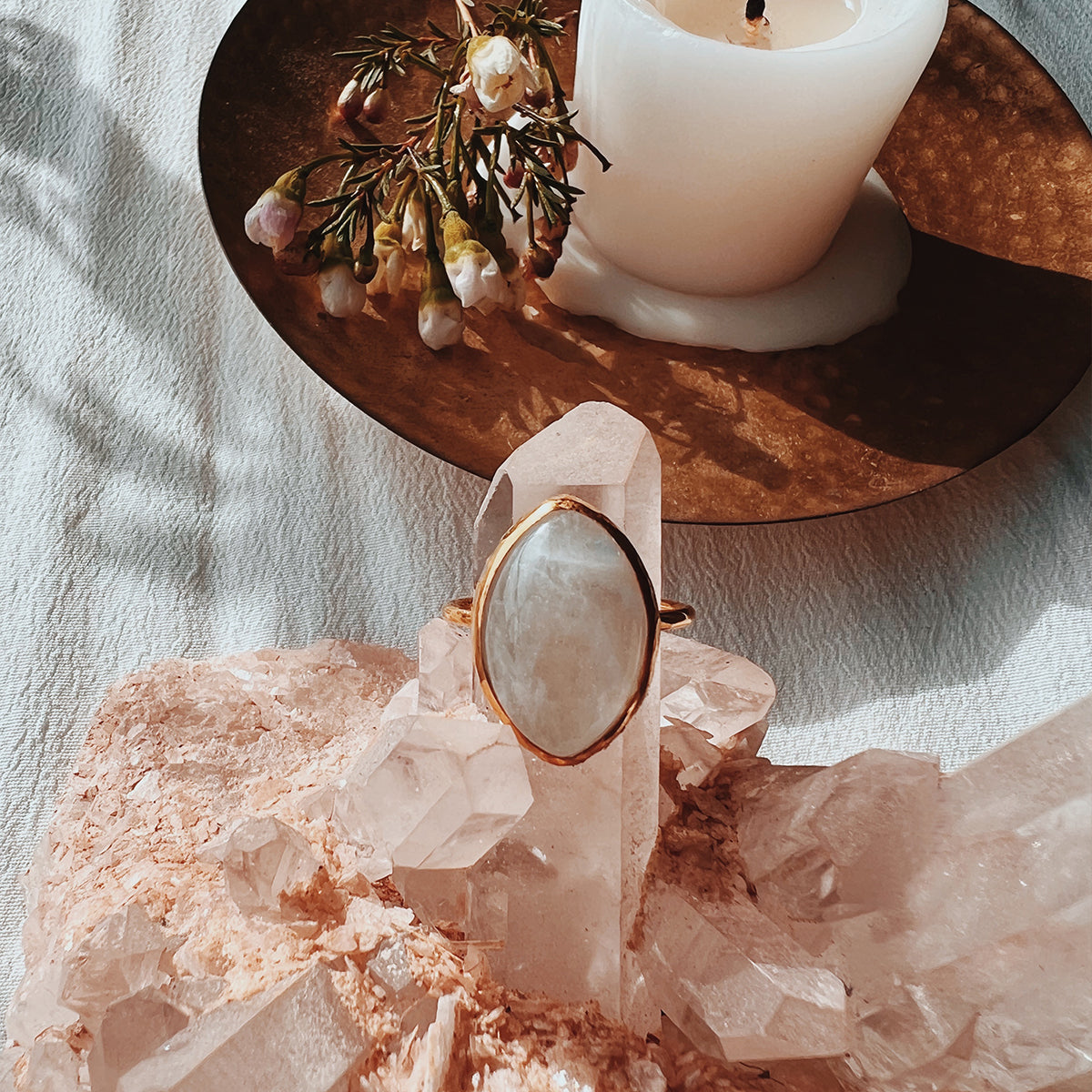 Moonstone Elfin Ring || Diamond
