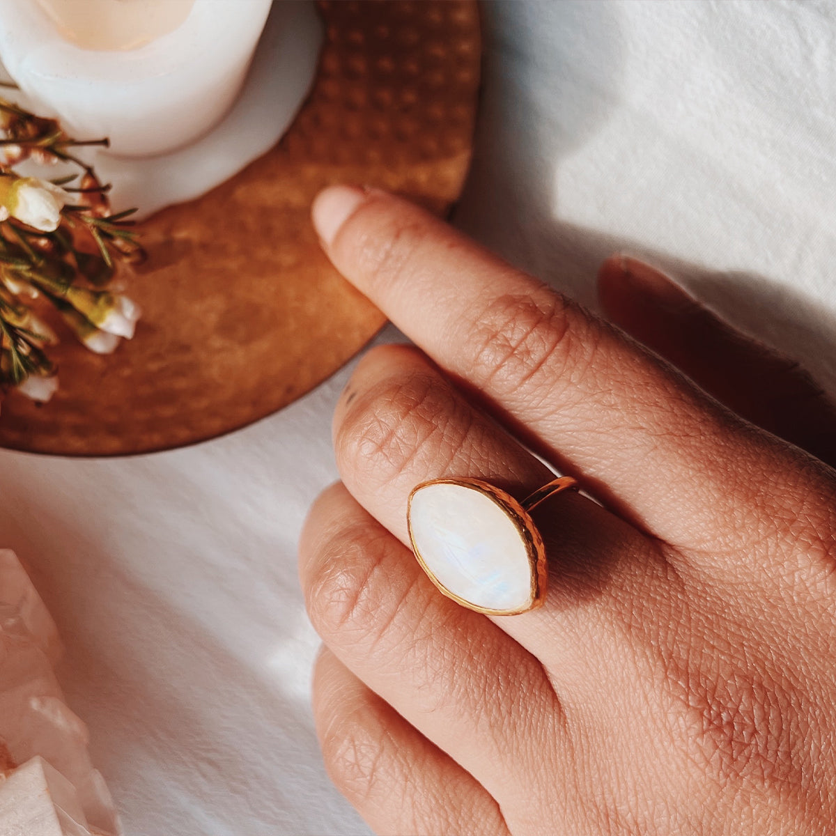 Moonstone Elfin Ring || Diamond